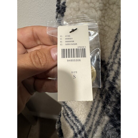 Anthropologie Pilcro Plaid Sherpa Shacket Button Down Womens Small New with tag - Picture 4 of 9